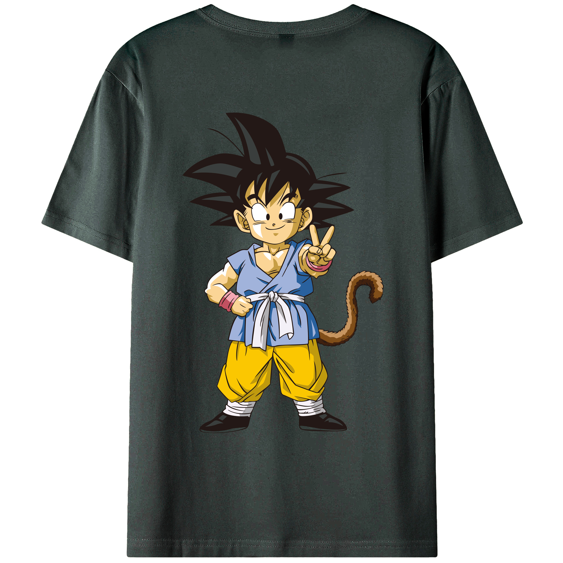 （画像用） ドラゴンボール 孫悟空（そん ごくう）Son Goku カカロット DRAGON BALL Kakarotto 綿100％ メンズ半袖Tシャツ（バックプリント） 通気性